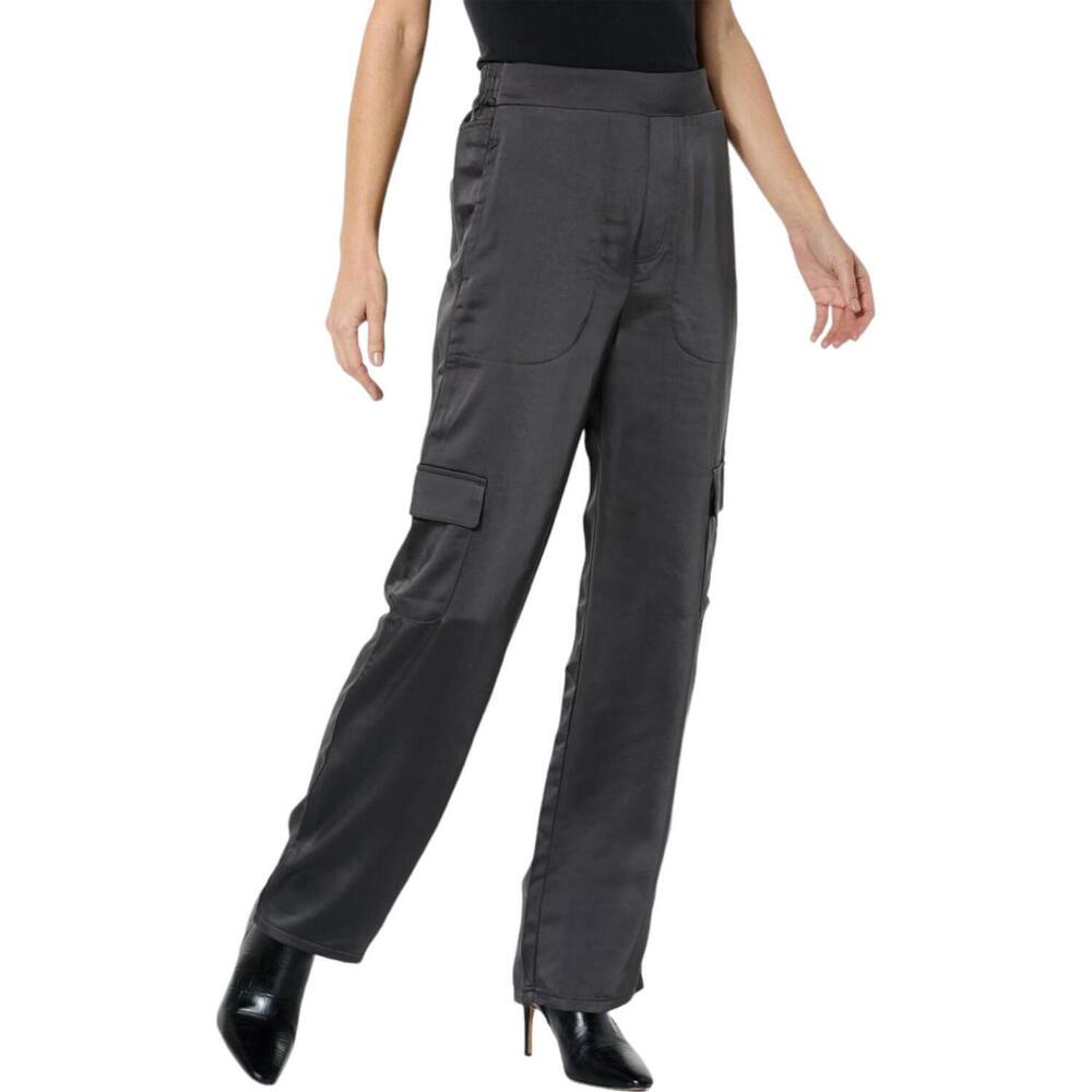 La Joie Satin Cargo Jogger Pant Dark Grey - Regular
